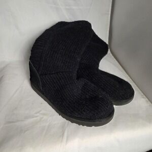 UGG Shoes Womens Size 10 Black Knit Sock Mid Calf Boots Lined Winter 1012287